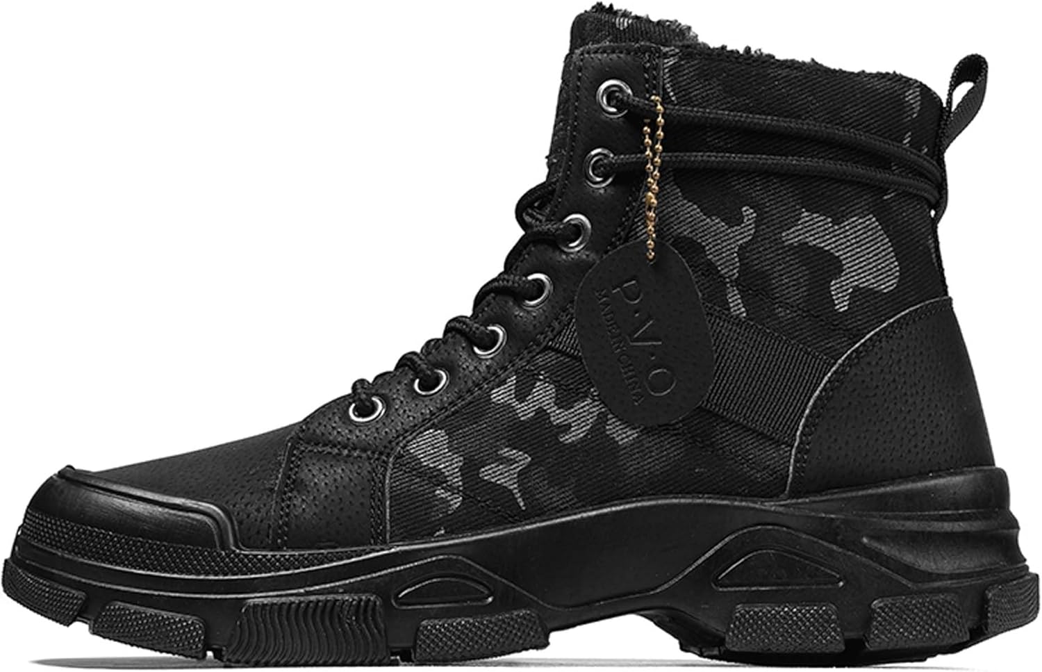 

Мужские зимние легкие походные ботинки с камуфляжным принтом, удобные и с нескользящей подошвой, повседневные ботинки Generic, черный