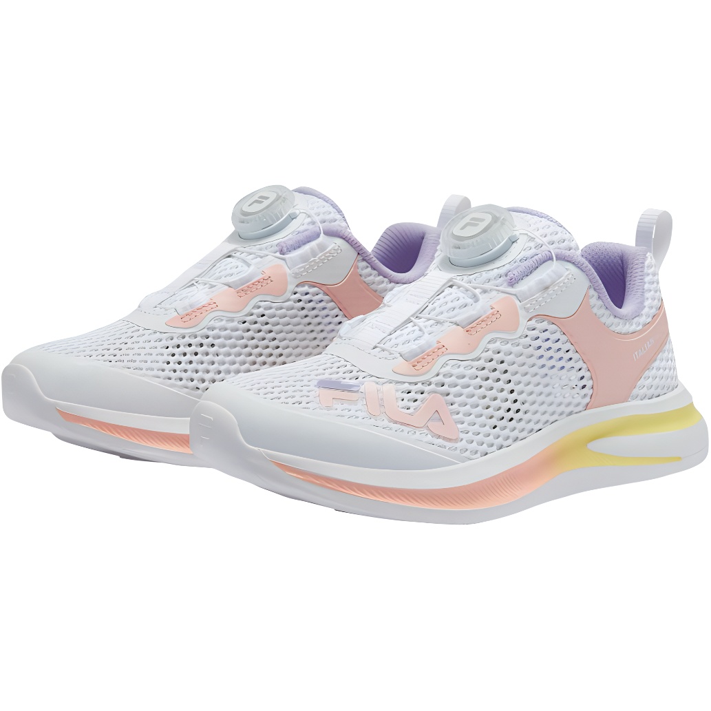 Нескользящие дышащие низкие детские кроссовки для бега FILA KIDS, белый/розовый — фото 3