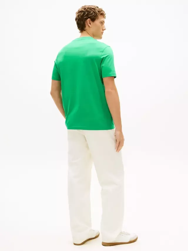 Хлопковая футболка стандартного кроя с коротким рукавом и логотипом Tommy Hilfiger, Green — фото 3