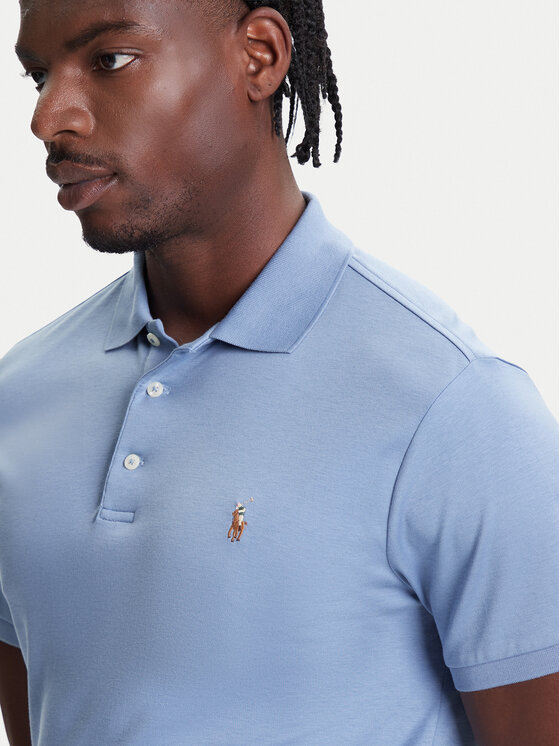 Рубашка-Поло с завышенной талией 710704319169 Polo Ralph Lauren, синий — фото 4