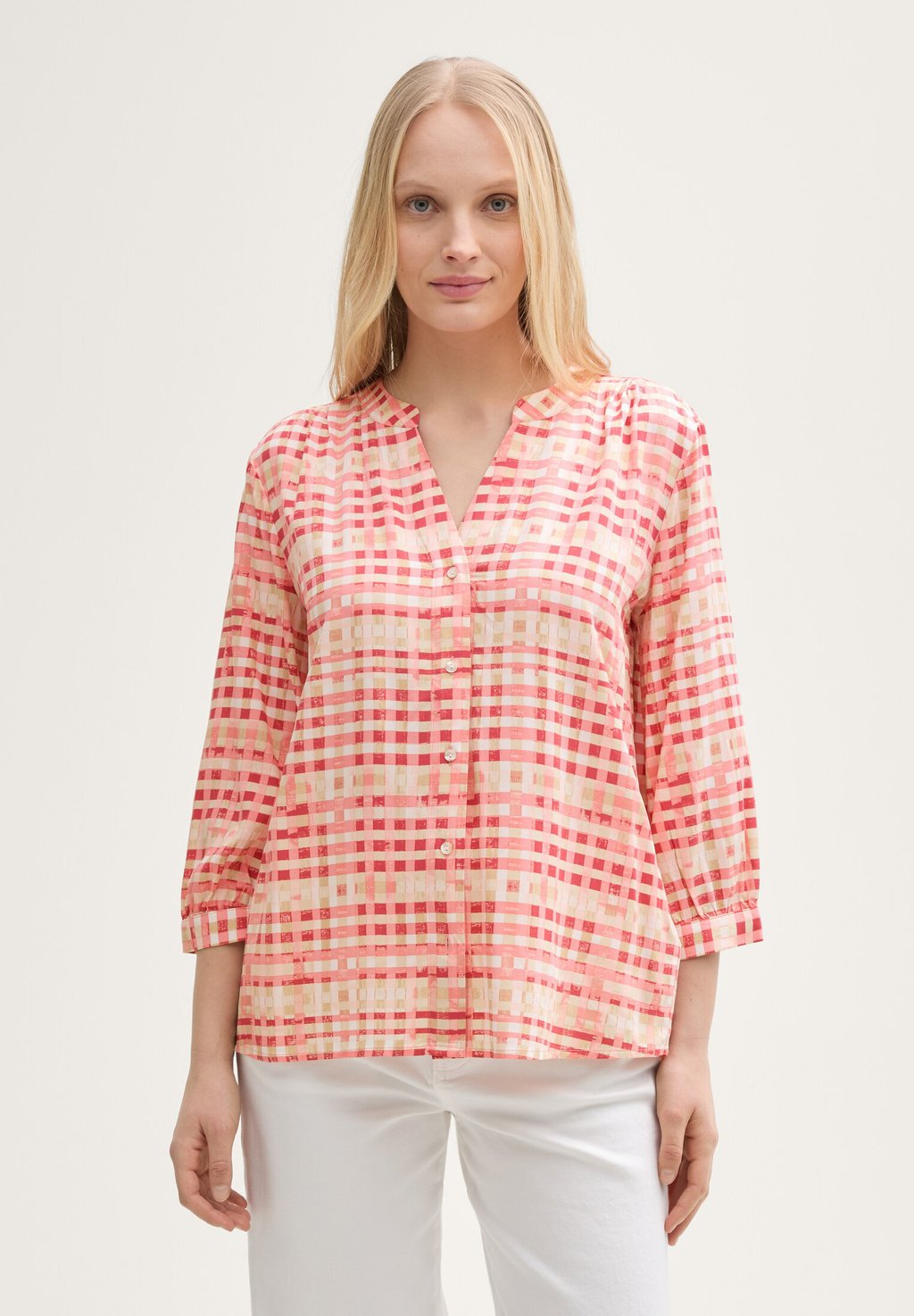 

Блуза PRINTED WITH PLEATS TOM TAILOR, лососево-розовый