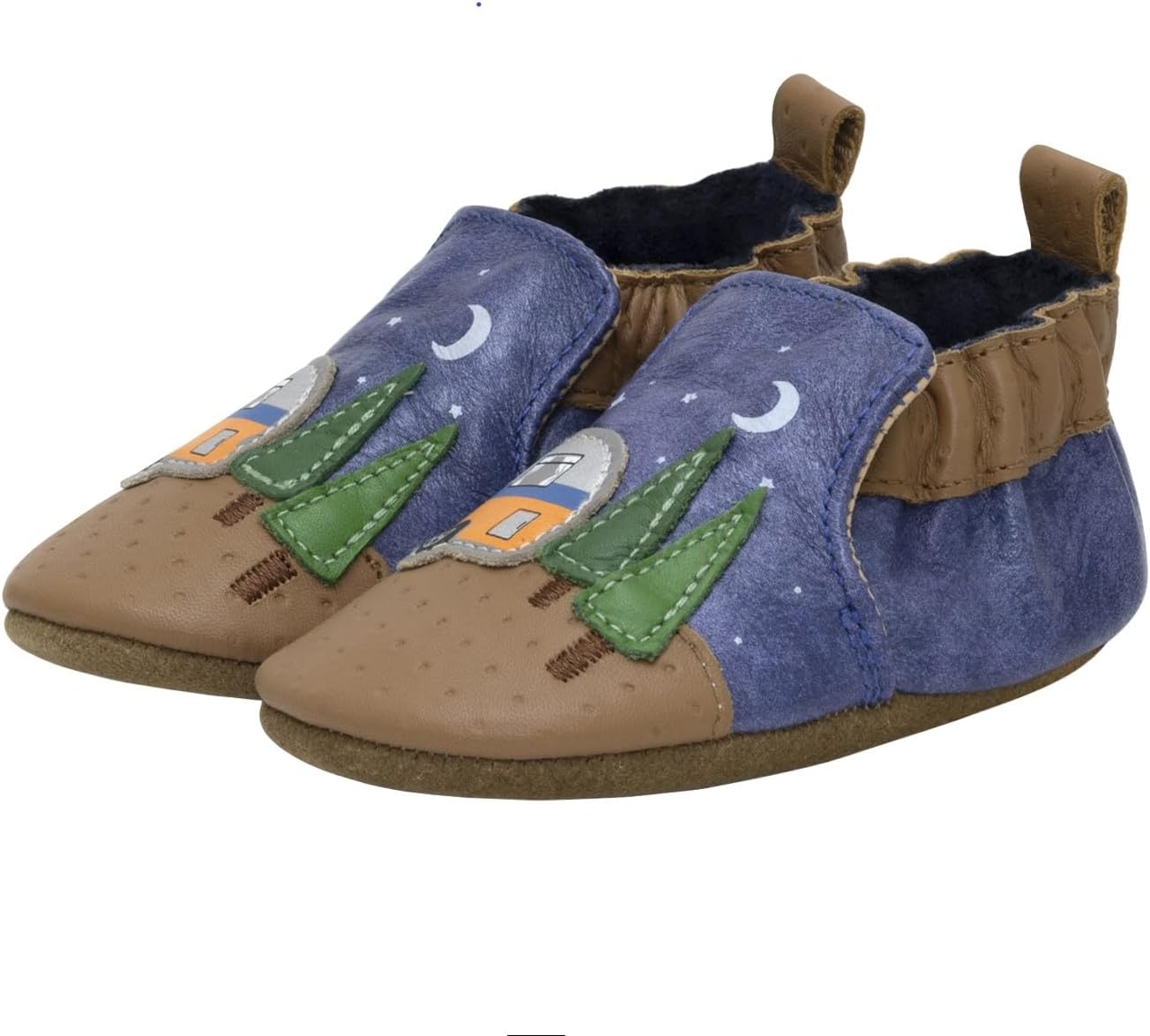 

Пинетки Robeez для мальчиков и мягкие обувь с противоскользящей подошвой для кроватки, тапочки-мокасины для младенцев и малышей, 0-24 месяца, голубой