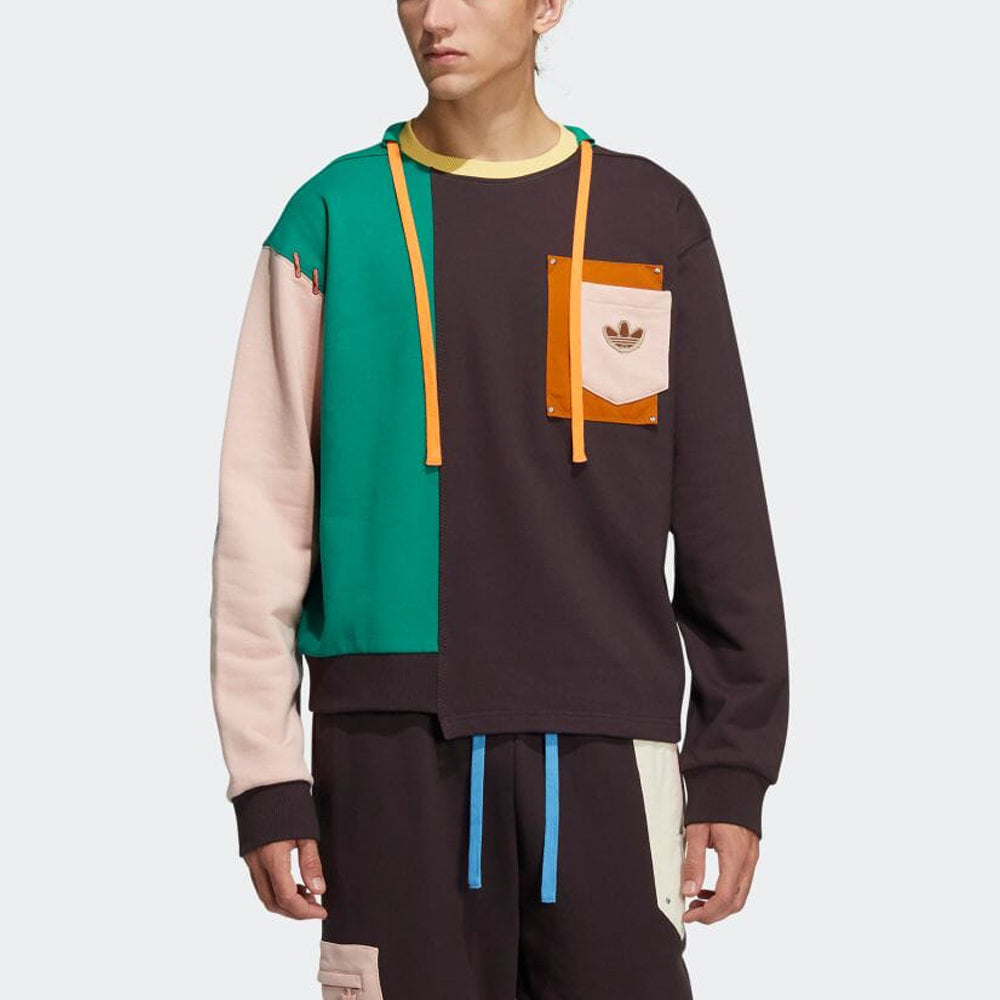 Худи adidas Originals x Melting Sadness Crossover Pullover 'Brown Beige Green' HC0349 — фото 4