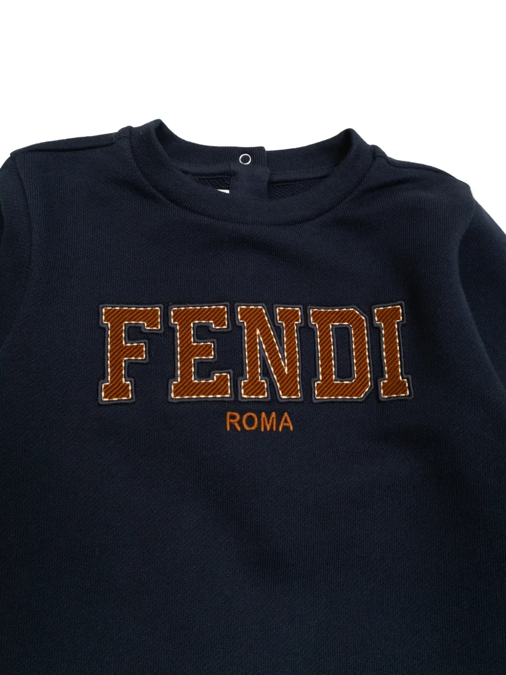 Джемпер с длинными рукавами и круглым вырезом Fendi Kids, синий — фото 3