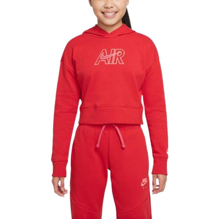 Худи (GS) G Nike Sportswear Air FT CROP Hoodie University Red — фото 3