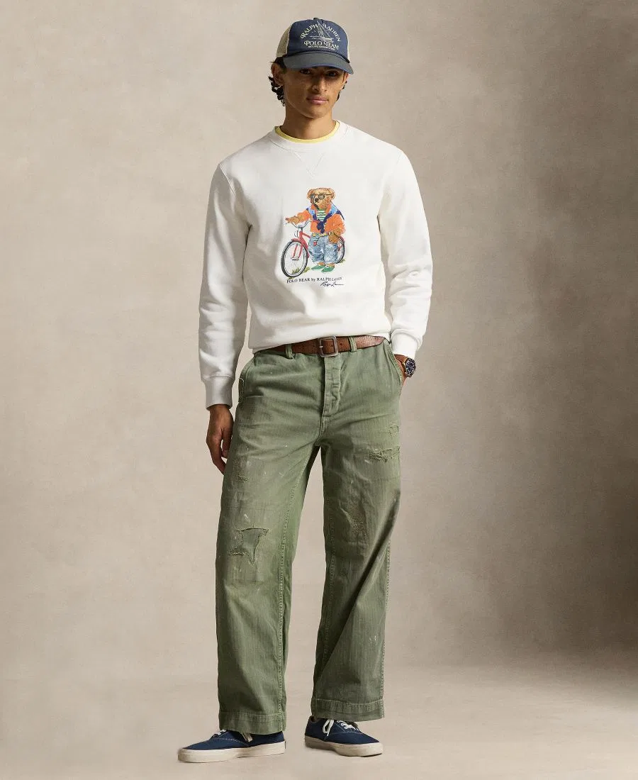 Мужская толстовка с круглым вырезом и принтом медведей Polo Ralph Lauren, белый — фото 2