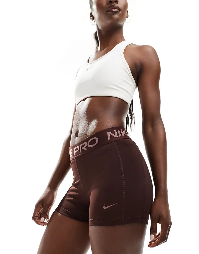 

Леггинсы-шорты Nike Pro Training 365 длиной 3 дюйма, непромокаемые, темно-коричневого цвета Nike Training
