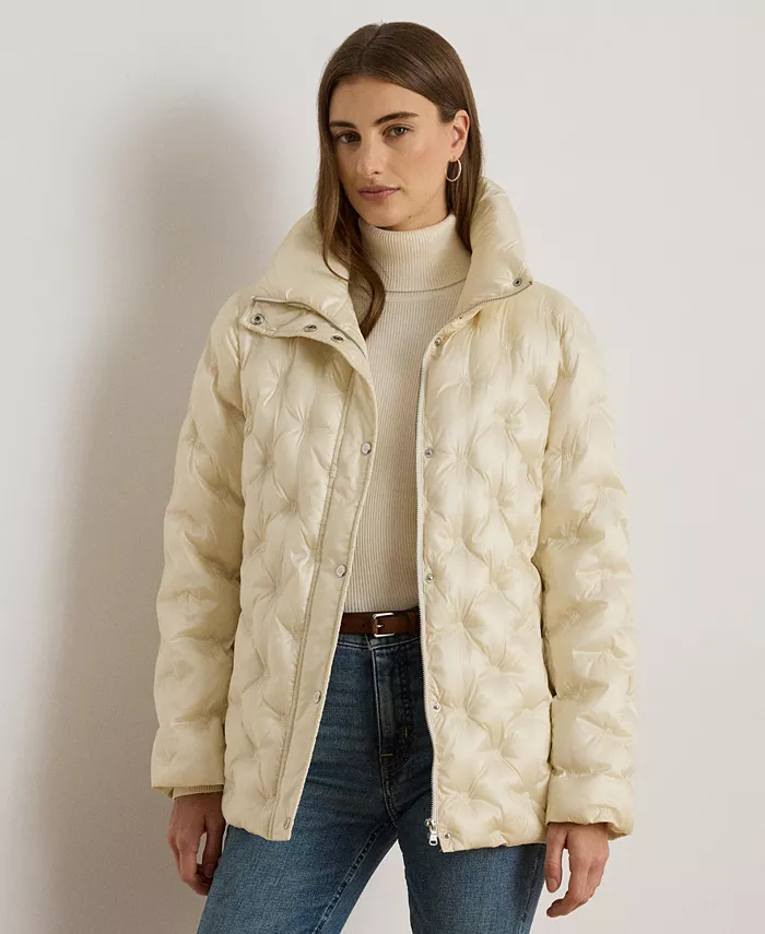 

Женское вышитое пуховое пальто Lauren Ralph Lauren, слоновая кость/кремовый