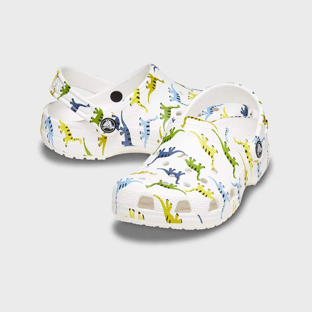 Детские классические клоги с принтом Dino от Crocs