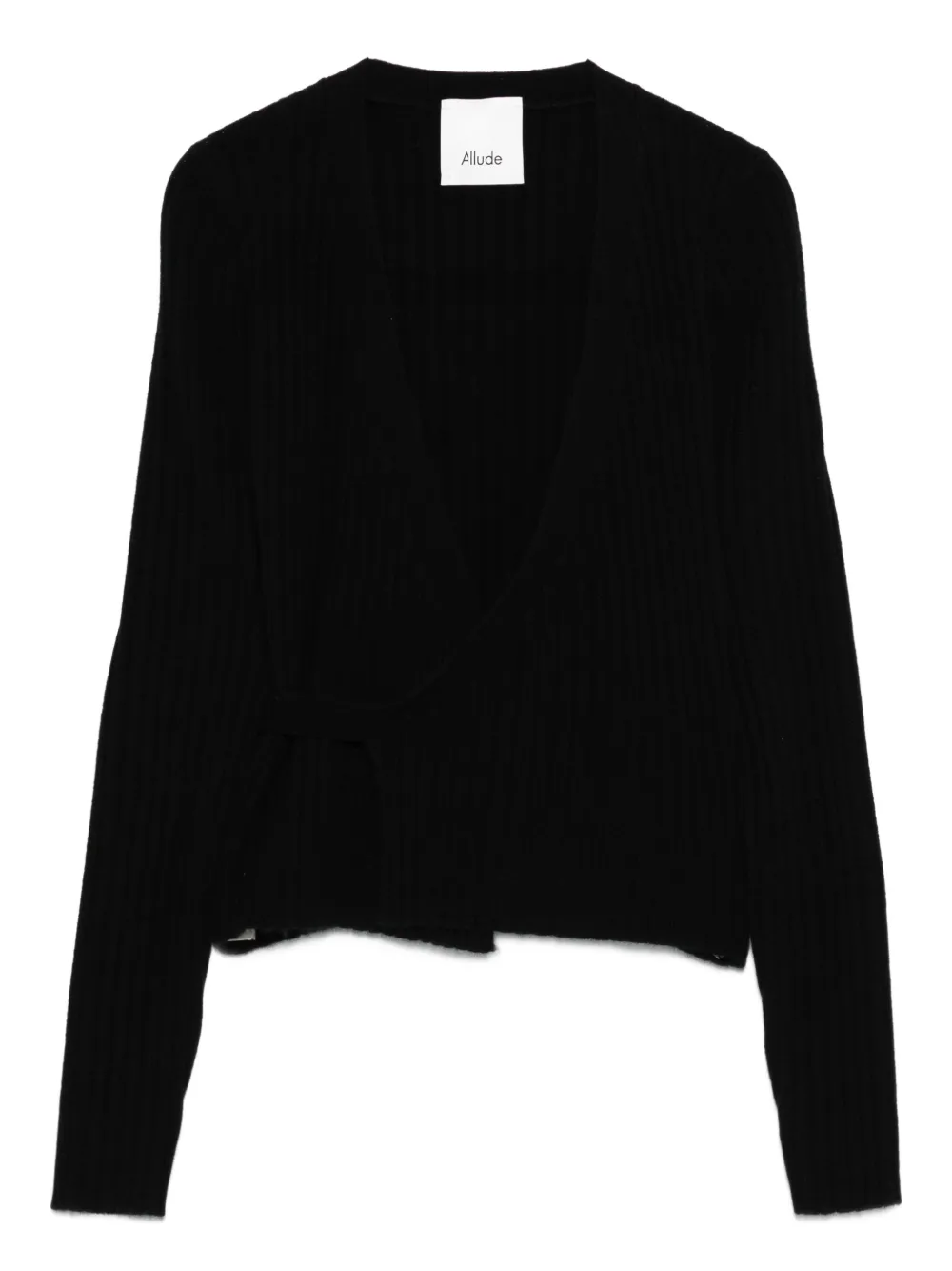 

Кардиган в рубчик с запахом ALLUDE, черный