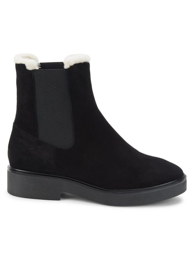 Альпийские замшевые ботинки челси на подкладке из искусственного меха Stuart Weitzman, цвет Black Cream