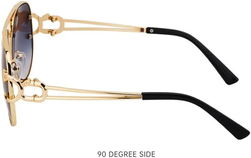 

Солнцезащитные очки в стиле панк для мужчин, металлическая оправа, винтажные солнцезащитные очки для женщин и мужчин, защита от УФ-излучения UV400 HDUBFY, 6