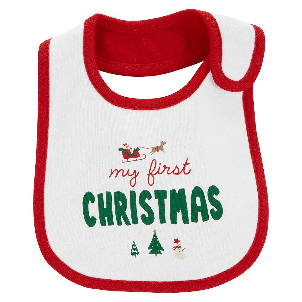 

Мой первый рождественский нагрудник для прорезывания зубов Бэби Картера Carter's, красный