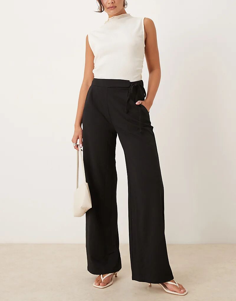 

Широкие брюки JDY с завязками, черного цвета