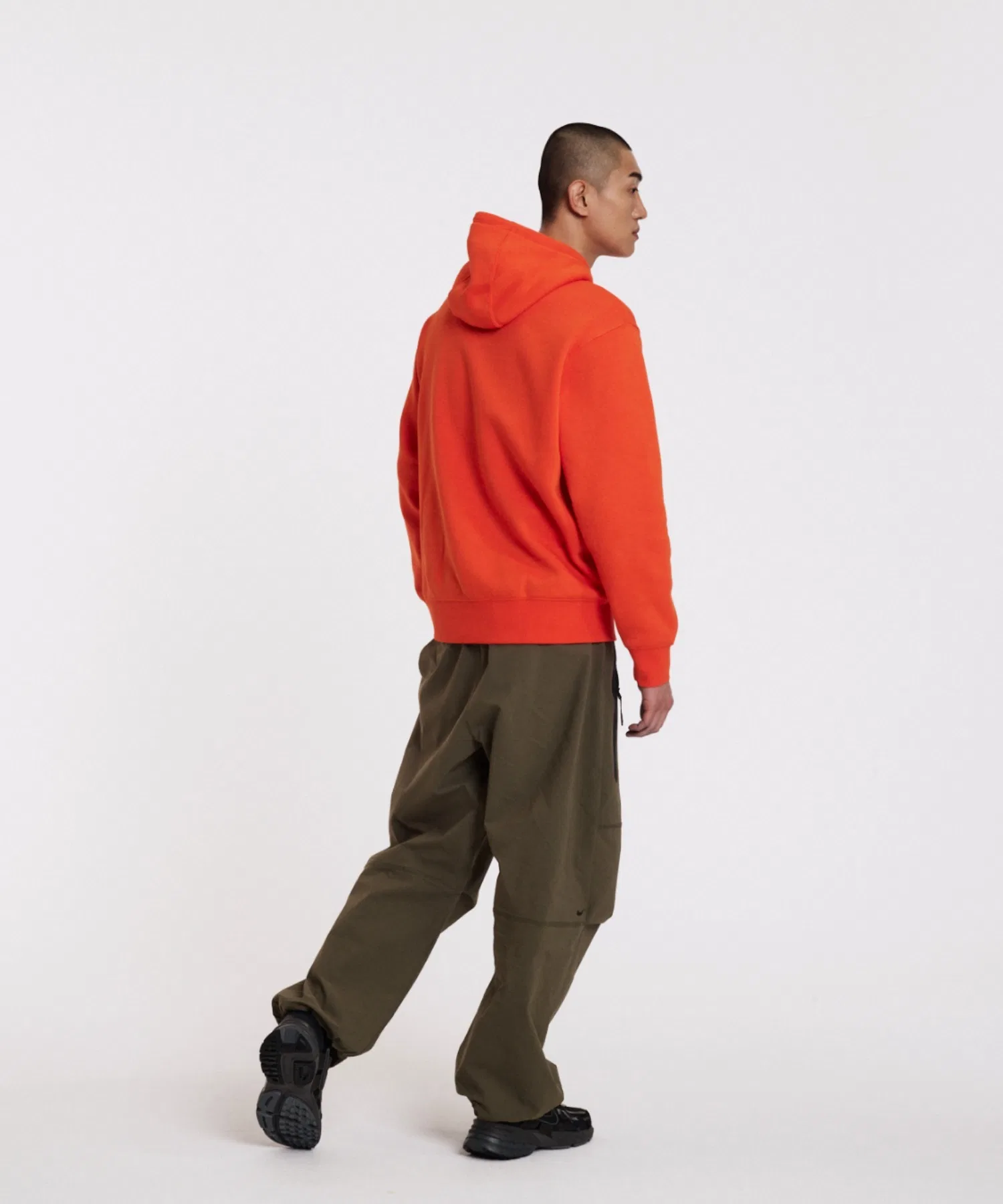 《В наличии комплект》 Мужская флисовая толстовка Nike Club HJ2160-819, ярко-оранжевого цвета — фото 4