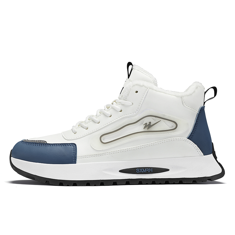 

Мужские высокие повседневные кроссовки с амортизацией, износостойкими свойствами и термоизоляцией Double Star 88, белый синий