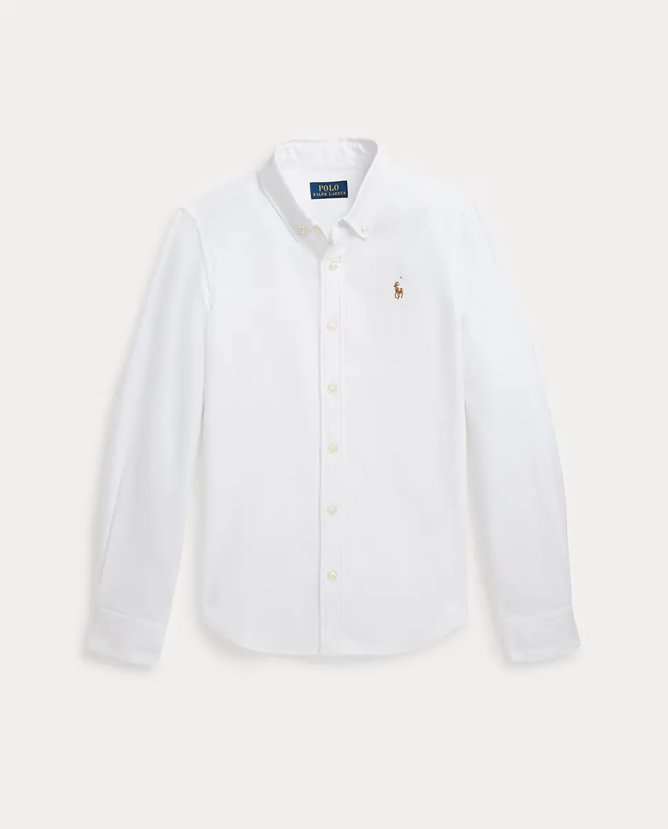 

Рубашка для девочки из хлопка Оксфорд Polo Ralph Lauren, белый