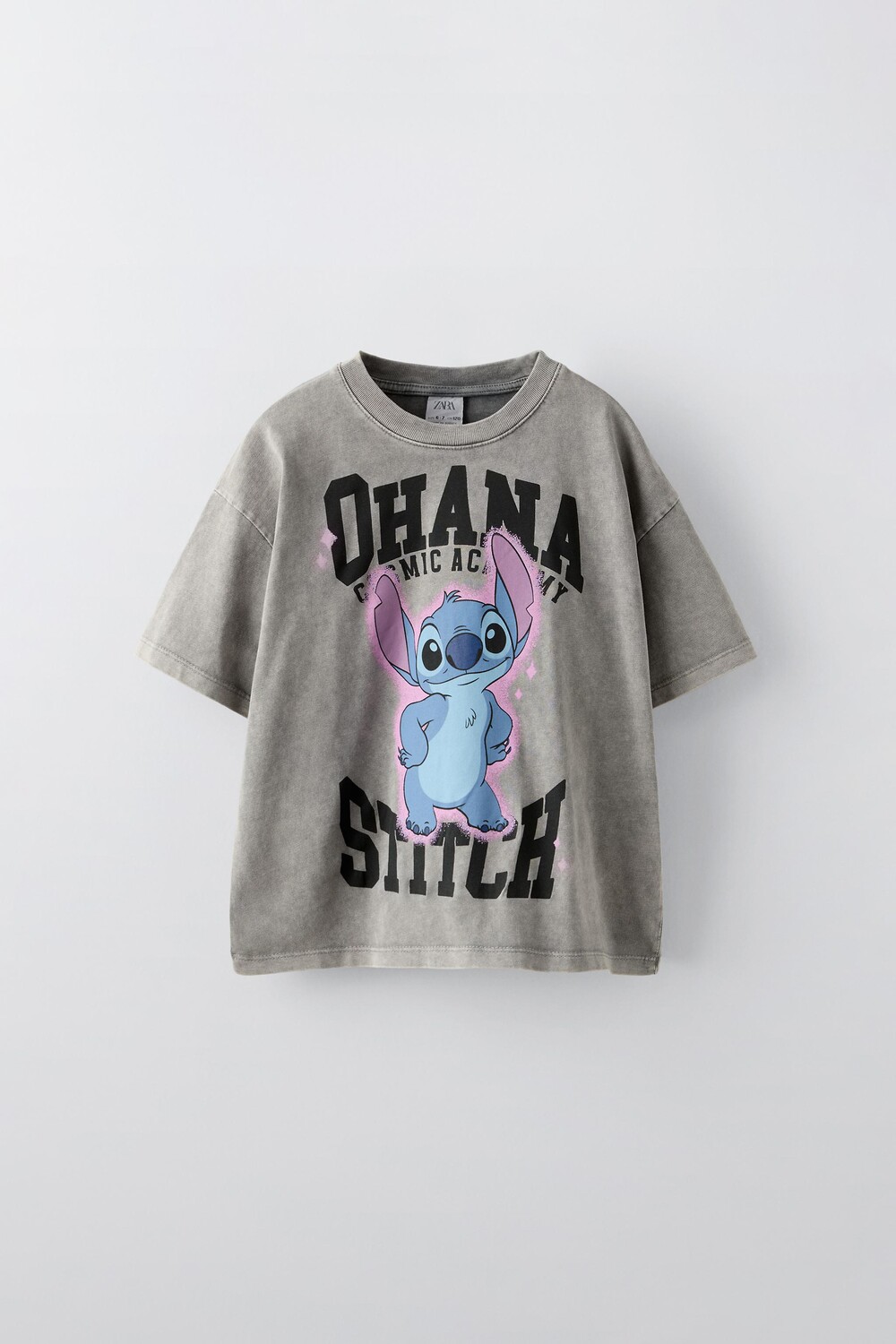 

Футболка с эффектом выцветания lilo & stitch disney ZARA, антрацитово-серый