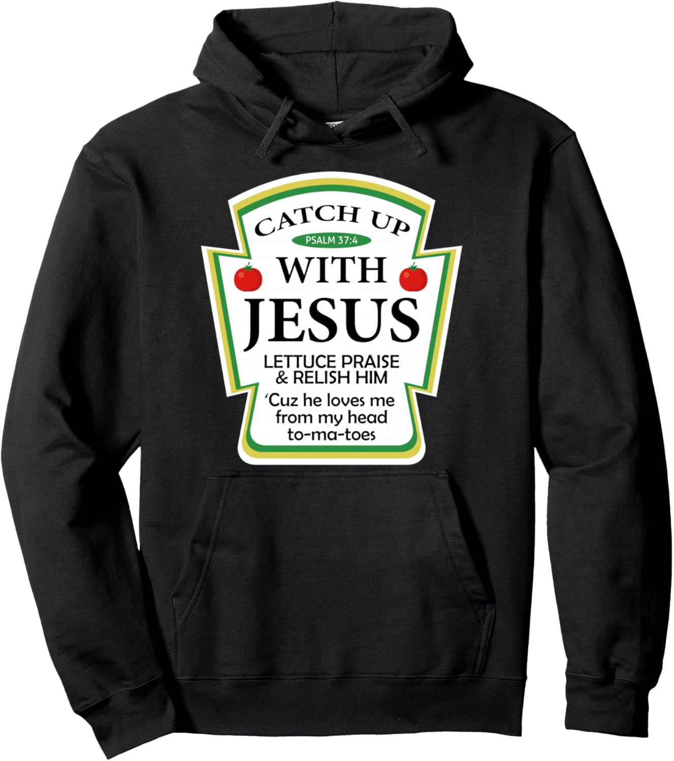 

Толстовка с надписью «Catch Up With Jesus Ketchup» - забавный подарок для христиан Catchup With Jesus Hoodie By T&T, черный
