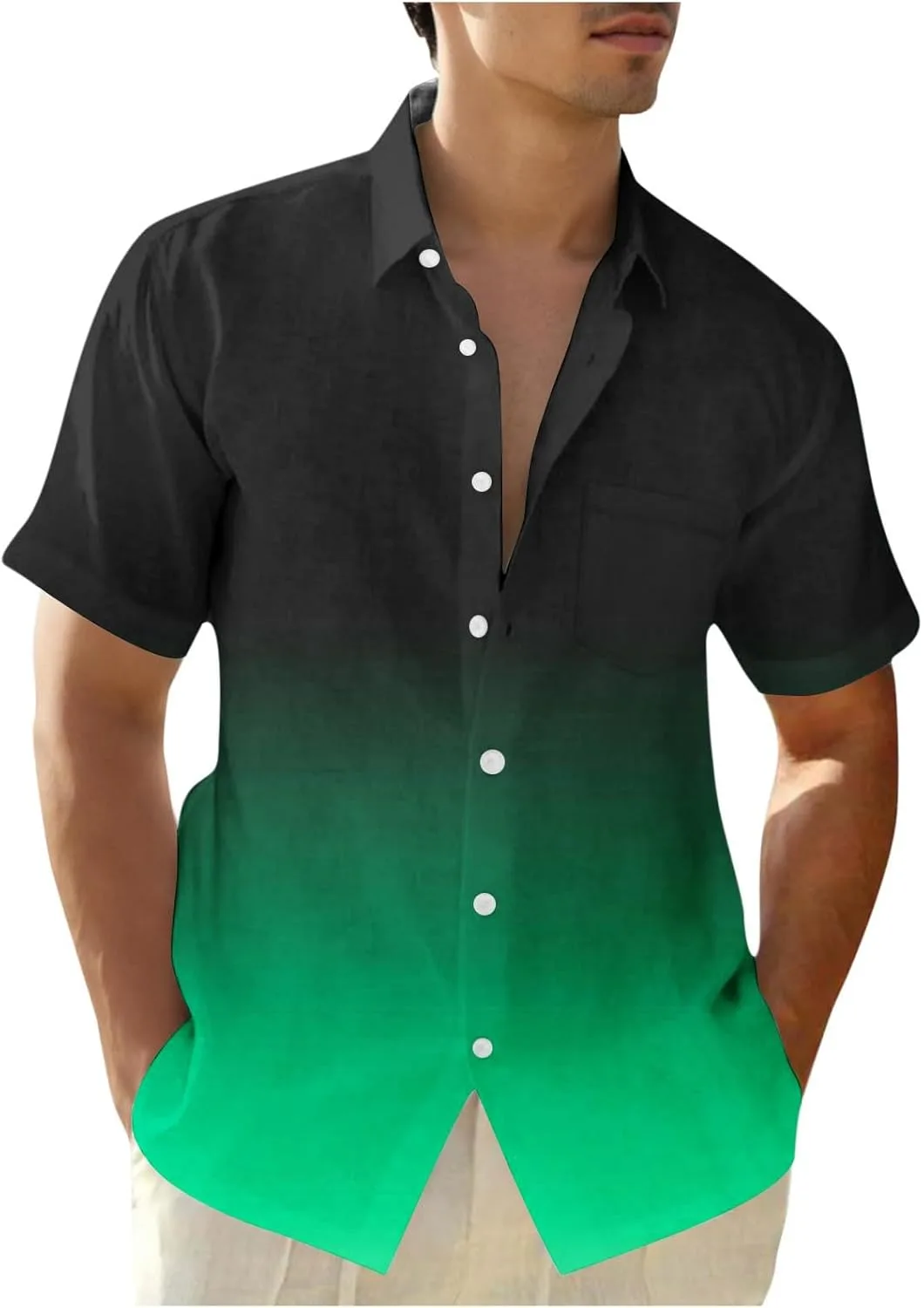 

Мужская рубашка с коротким рукавом Casual Gradient Color