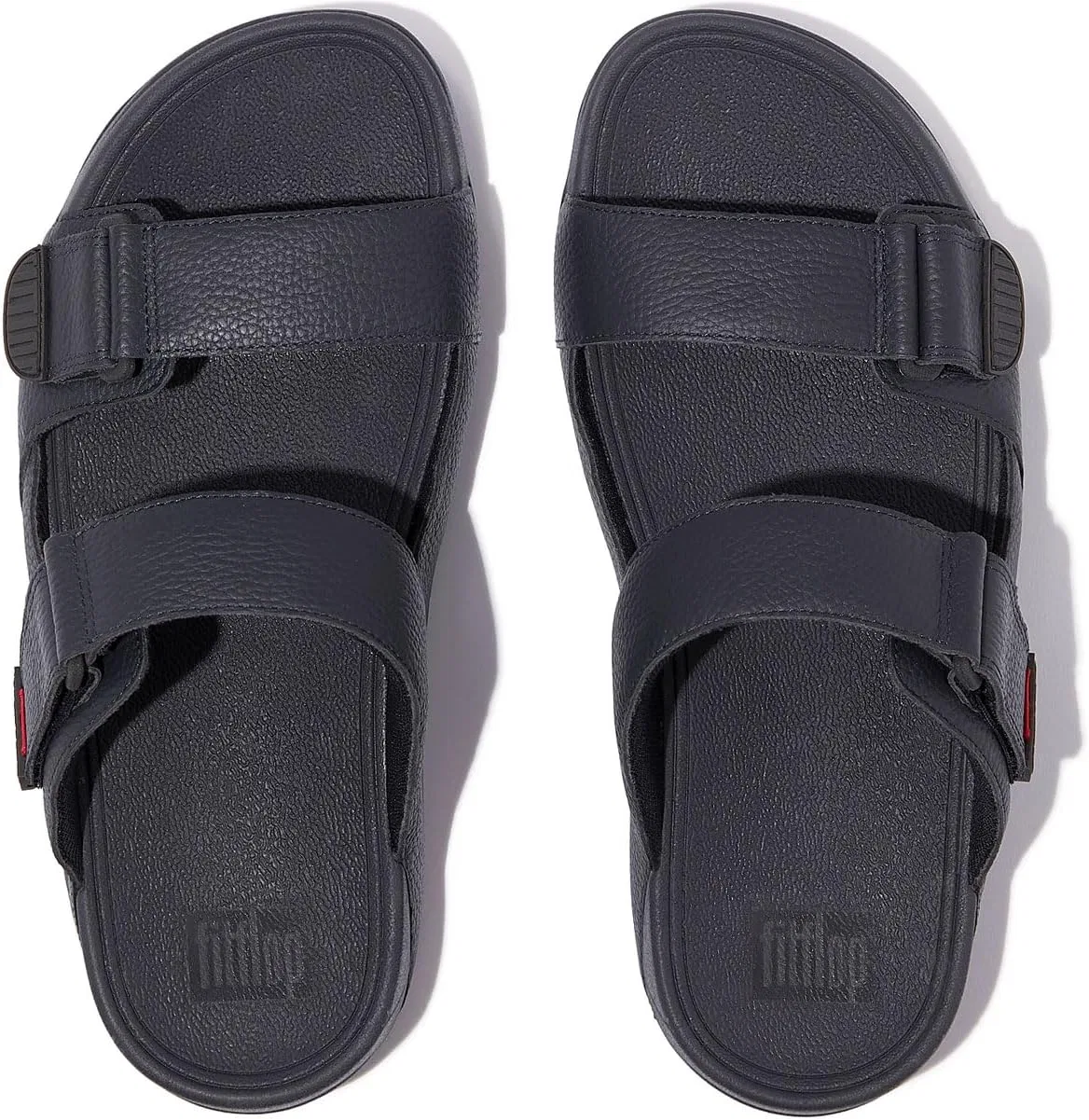 Мужские кожаные сандалии Fitflop Gogh Moc Slide, темно-синие, размер 33 EU — фото 4