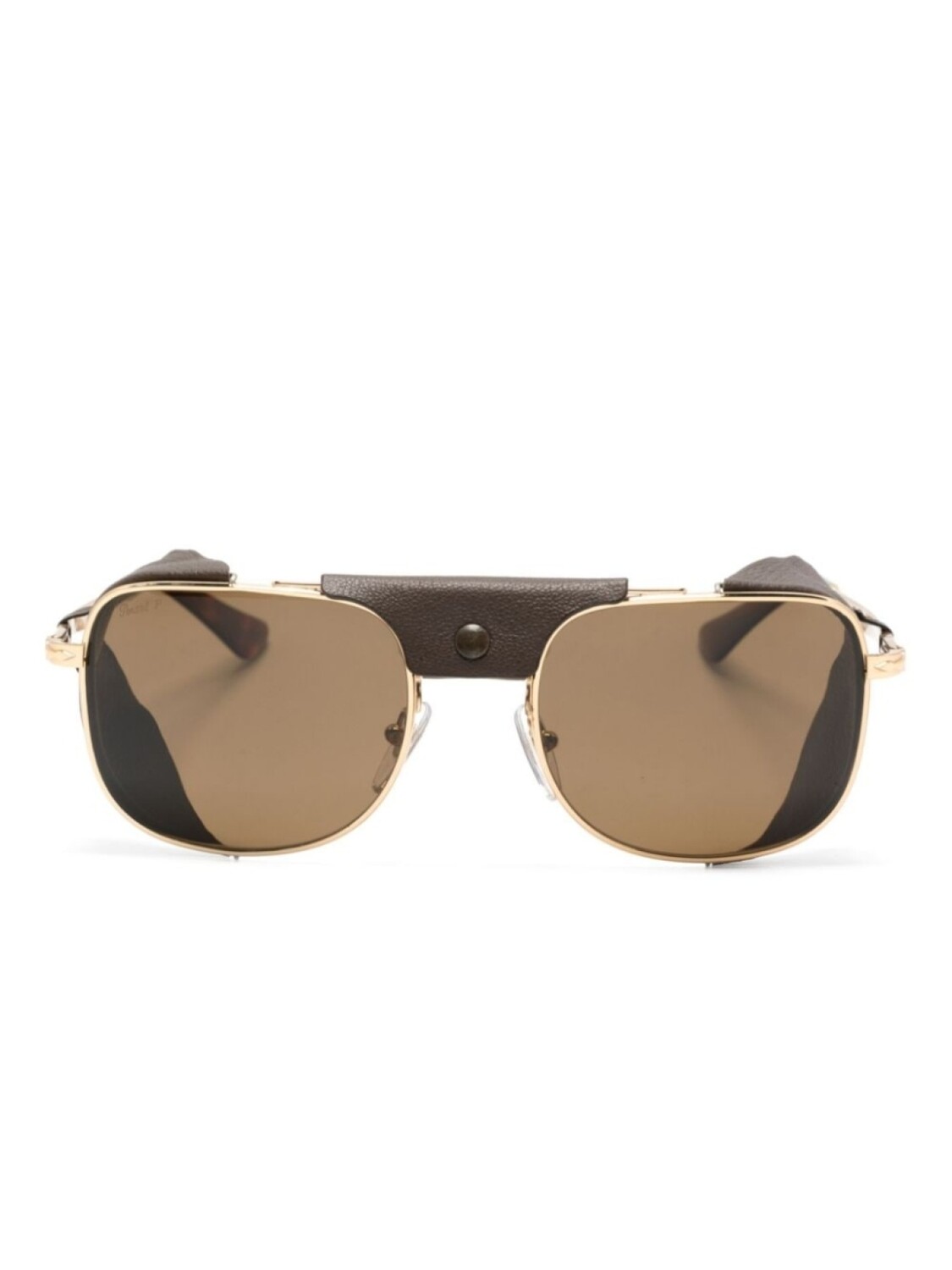

Persol солнцезащитные очки в квадратной оправе, золотистый