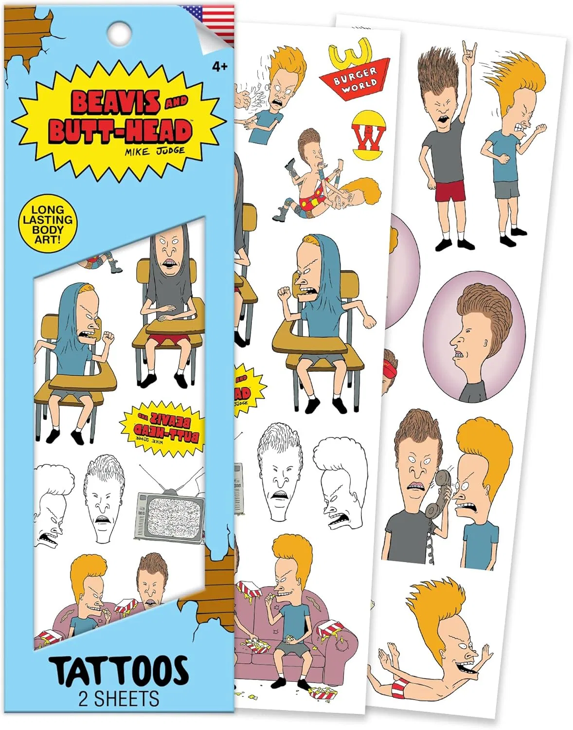 Временные татуировки Beavis and Butt-Head Savvi, 200 шт, радужный