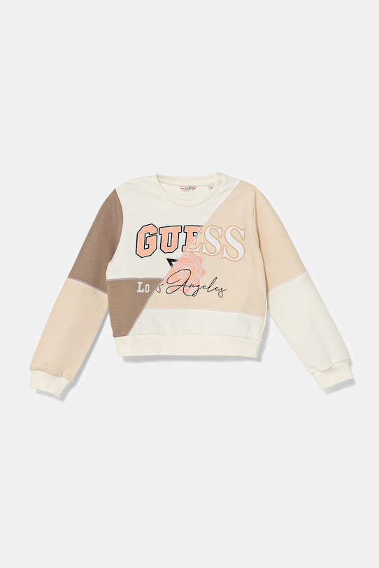 

Детская хлопковая толстовка Guess, бежевый