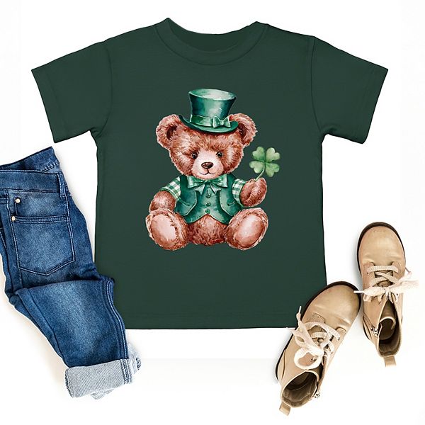 Футболка с принтом St Patrick's Bear Clover для малышей The Juniper Shop, Forest — фото 3