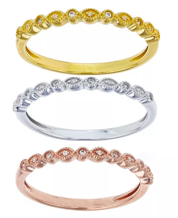 

Кольцо Macy'S с тремя белыми сапфирами (0,135 карата) в оправе из 14-каратного желто-розового покрытия на основе стерлингового серебра или стерлингового серебра. Macy'S, multi