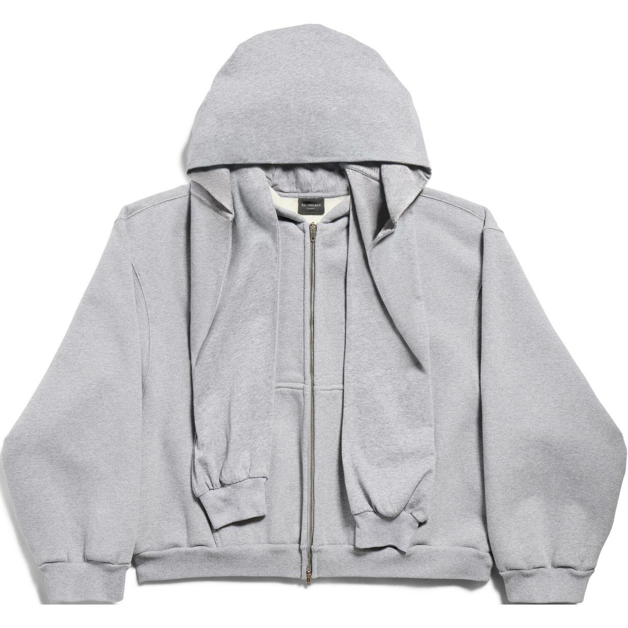 Балэнсиага FW24 Unity Sport Icon Incognito Серая Толстовка на Молнии — фото 2