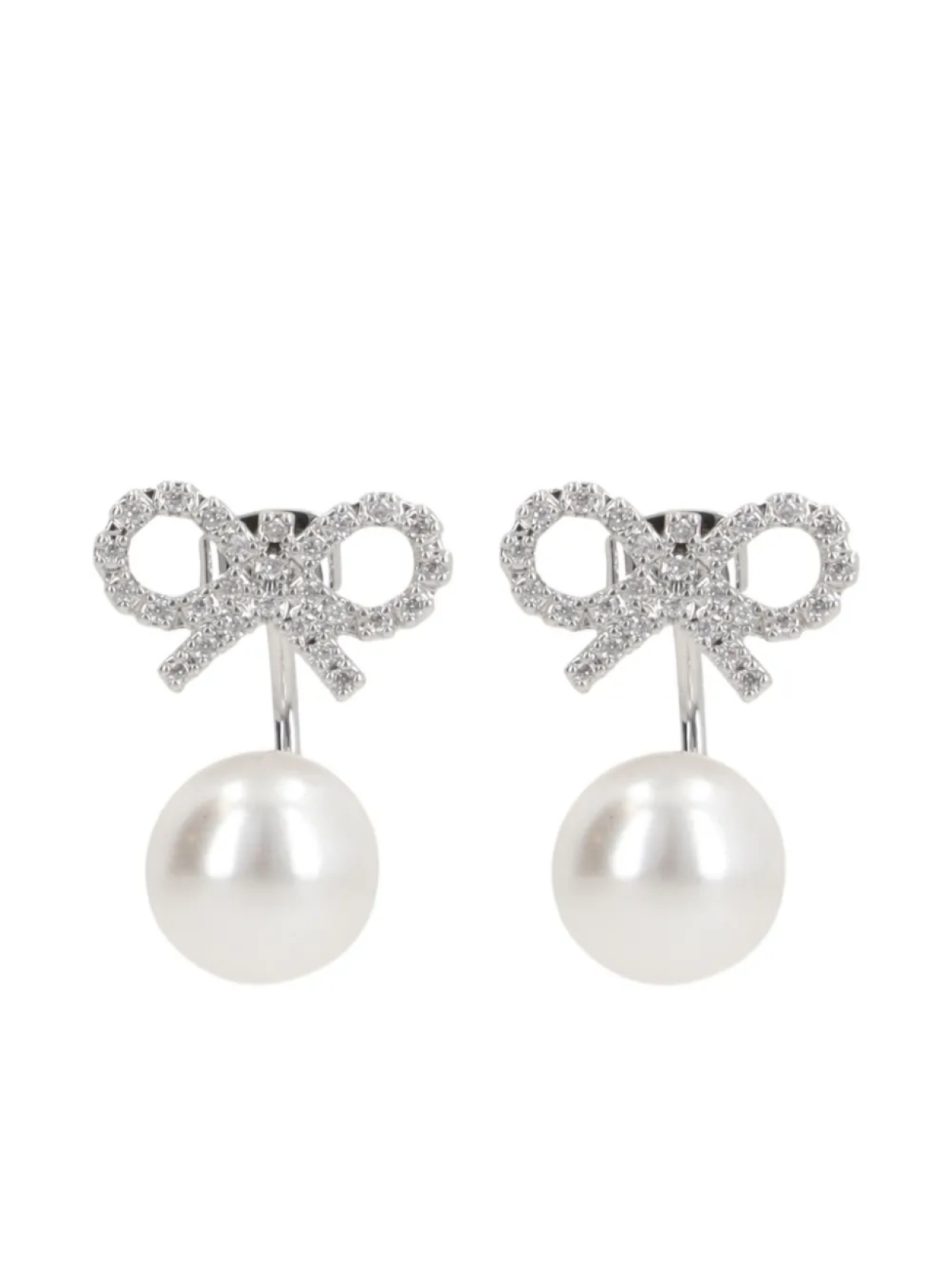 

Серьги-бантики с кристаллами «Автопортрет» Self-Portrait, серебряный