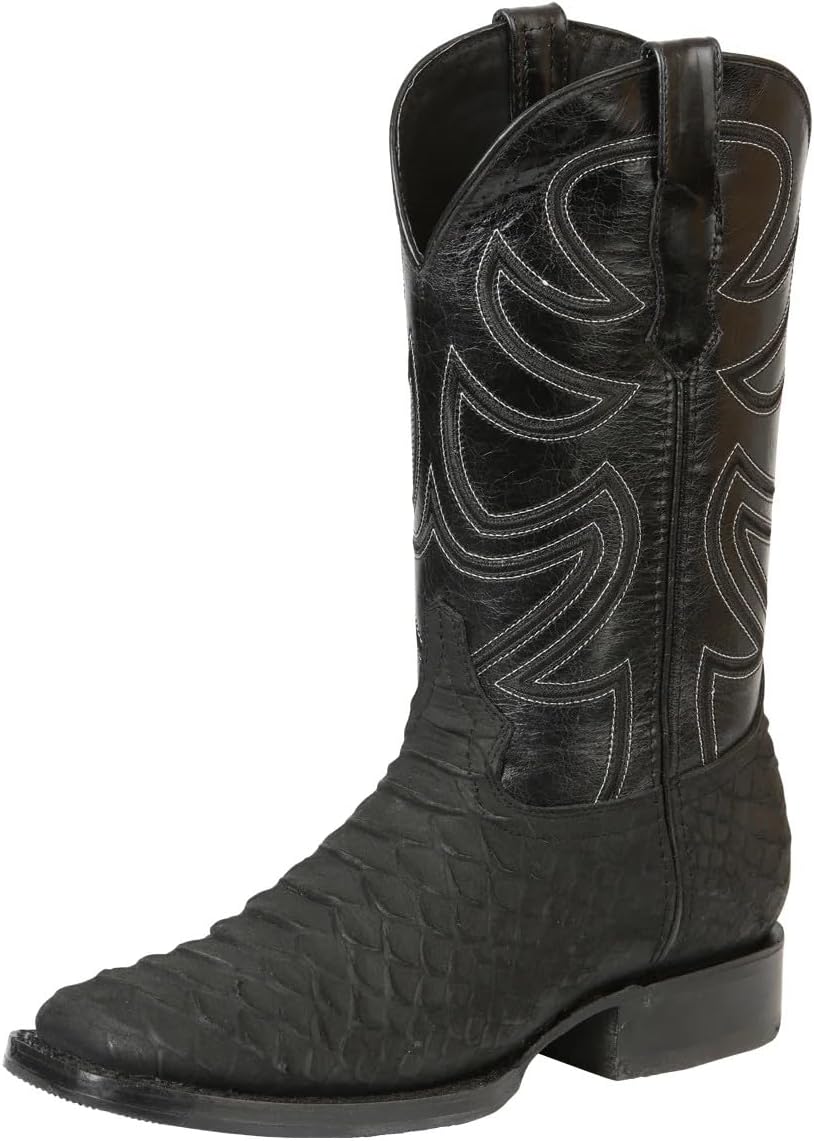 

Мужские западные ковбойские ботинки El General имитация кожи питона, черные, премиум, с принтом из экзотической кожи Generic