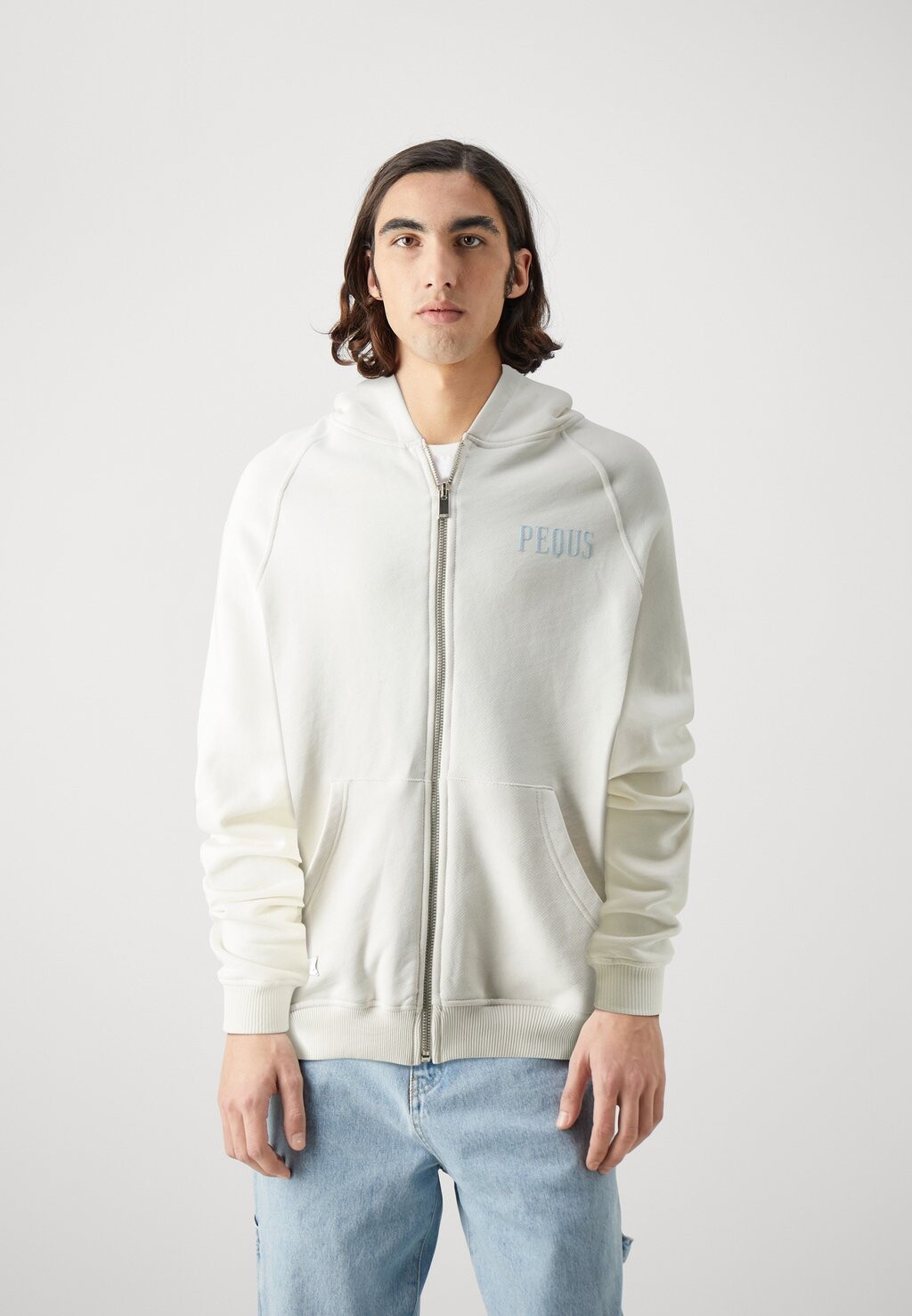 

Толстовка BACK LOGO ZIP HOODIE UNISEX PEQUS, цвет whisper white