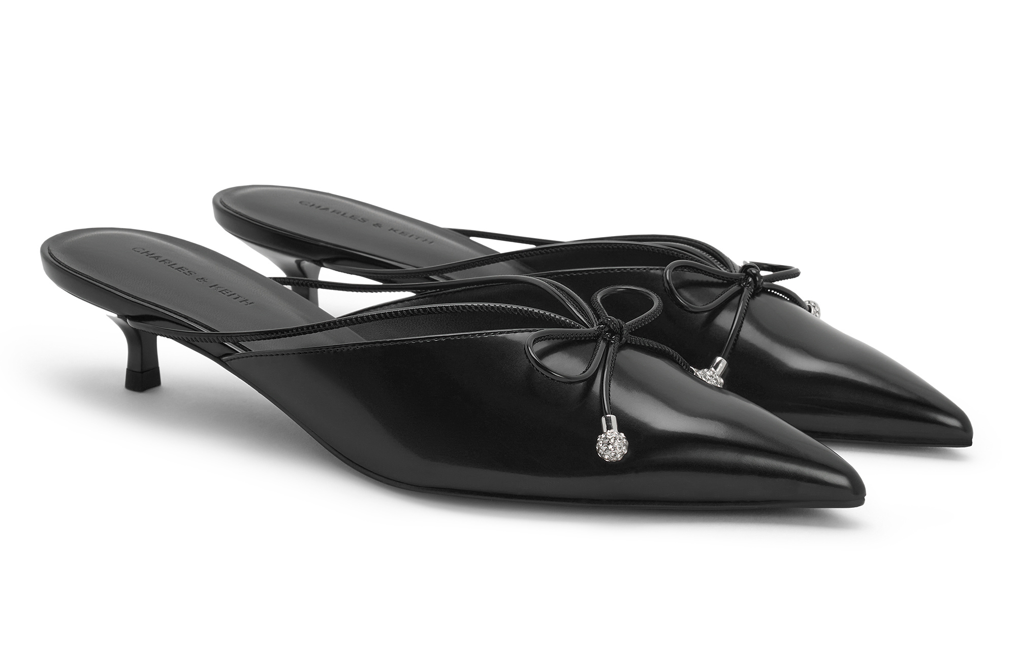CHARLES&KEITH Слипоны женские с противоскользящей композитной подошвой и закрытым носком 4,3 см Black Box черные, цвет Black Box Black — фото 2