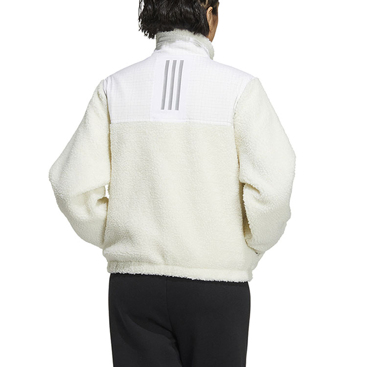 Женская бархатная куртка цвета экрю Adidas — фото 4