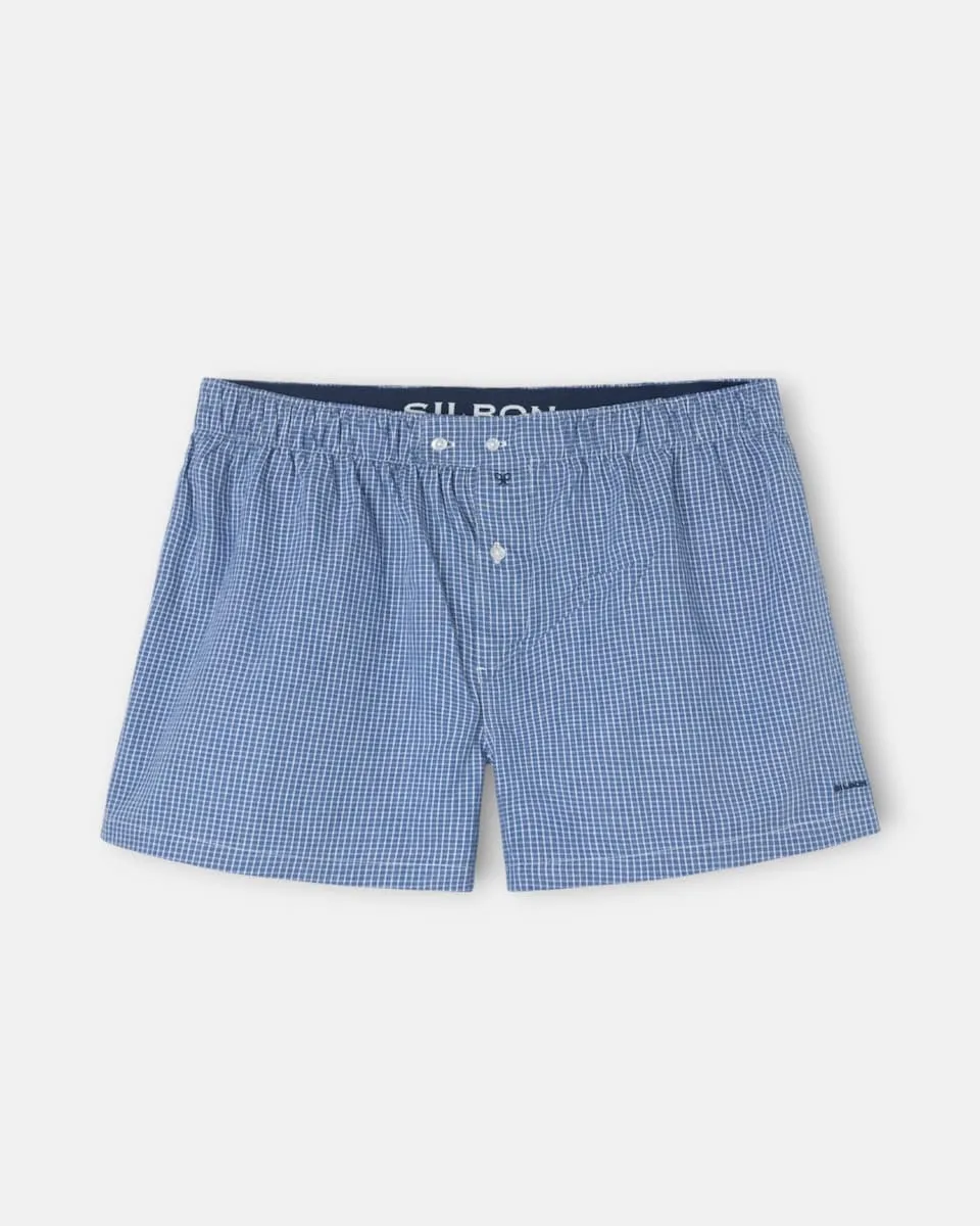 

Мужские трусы в клетку темно-синего цвета Silbon