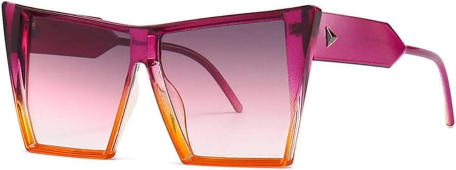 

Женские солнцезащитные очки большого размера 2027 года, модные очки с градиентным переходом цвета, защита от УФ-излучения UV400, мужские солнцезащитные очки с заклепками MTZJH, Purple