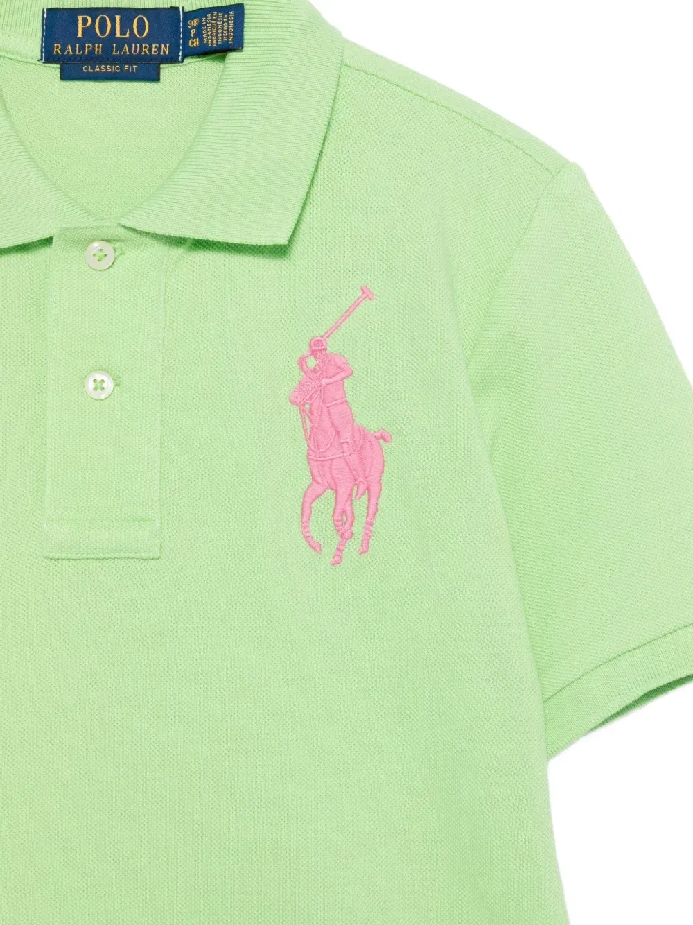 Поло Big Pony из пике Polo Ralph Lauren Kids, зеленый — фото 3