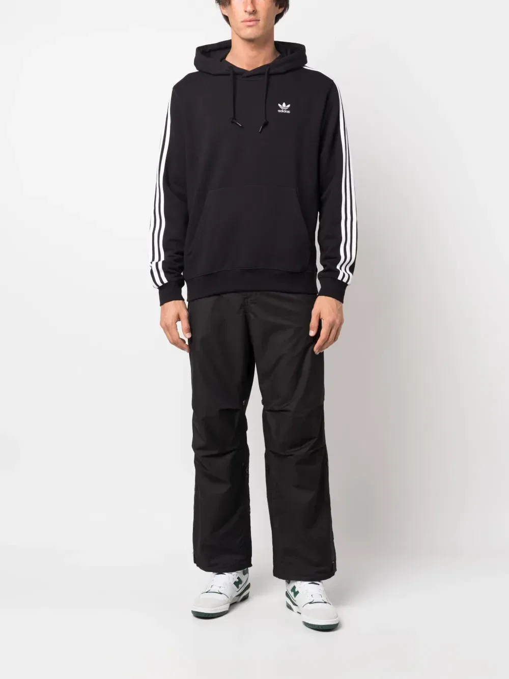 Худи с кулиской и логотипом adidas, черный — фото 2