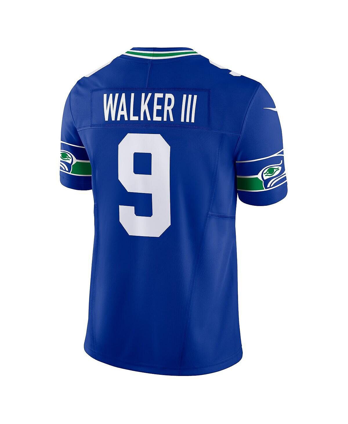 Мужские кроссовки Kenneth Walker III Royal Seattle Seahawks Throwback Vapor F.U.S.E. Ограниченный Джерси Nike — фото 4