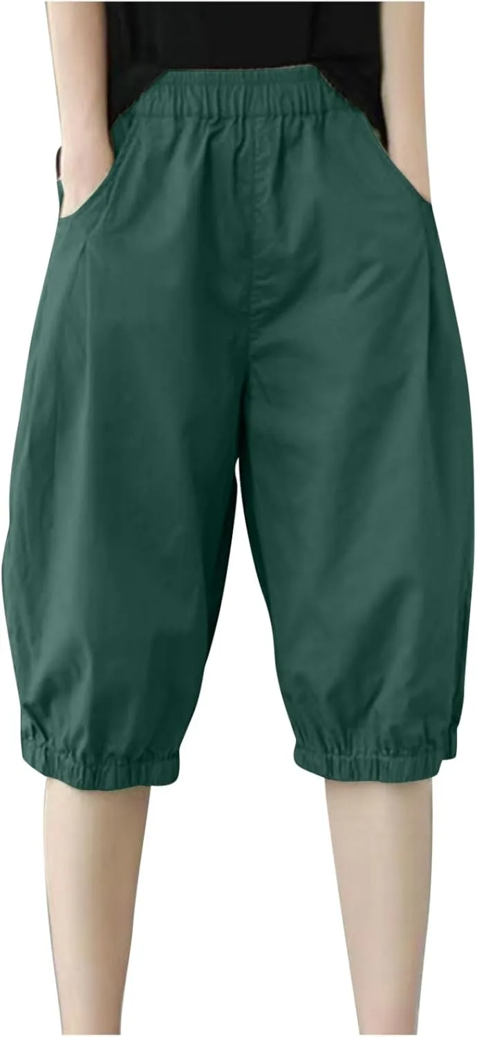 

Женские капри харем с высокой эластичной талией, свободные летние штаны JOAU