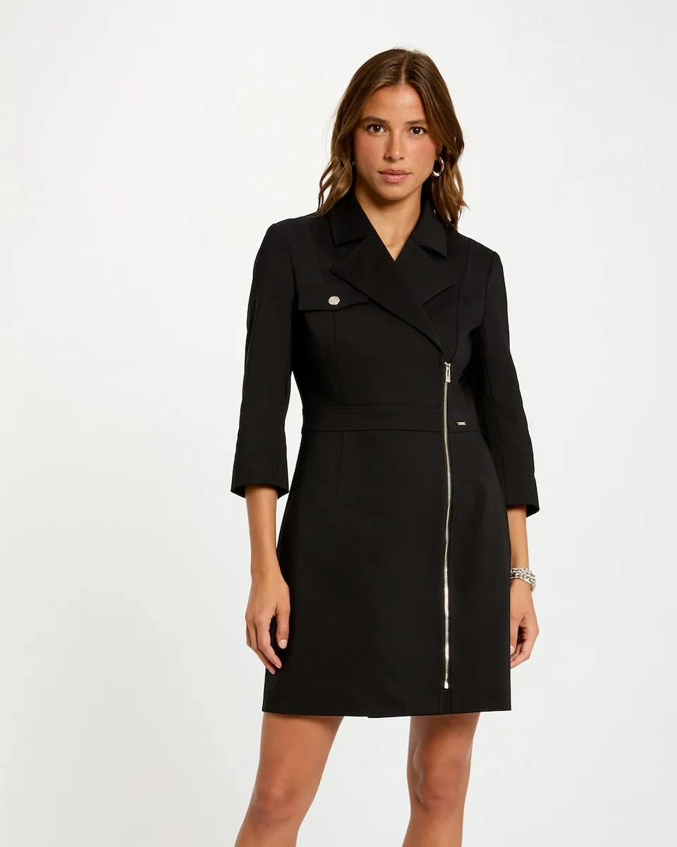 

Короткое платье с отложным воротником Morgan, черный