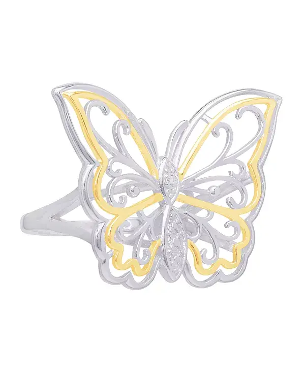 

Кольцо-Бабочка с бриллиантовым акцентом из золота и серебра Macy'S, gold