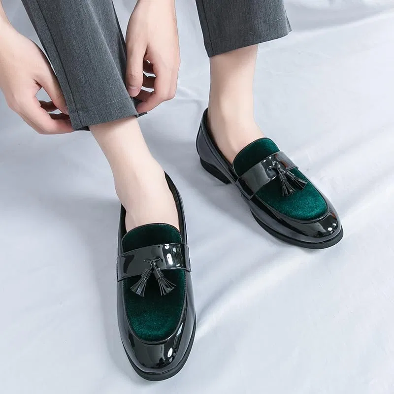 Лоферы мужские из велюра Green Senlongbao — фото 4