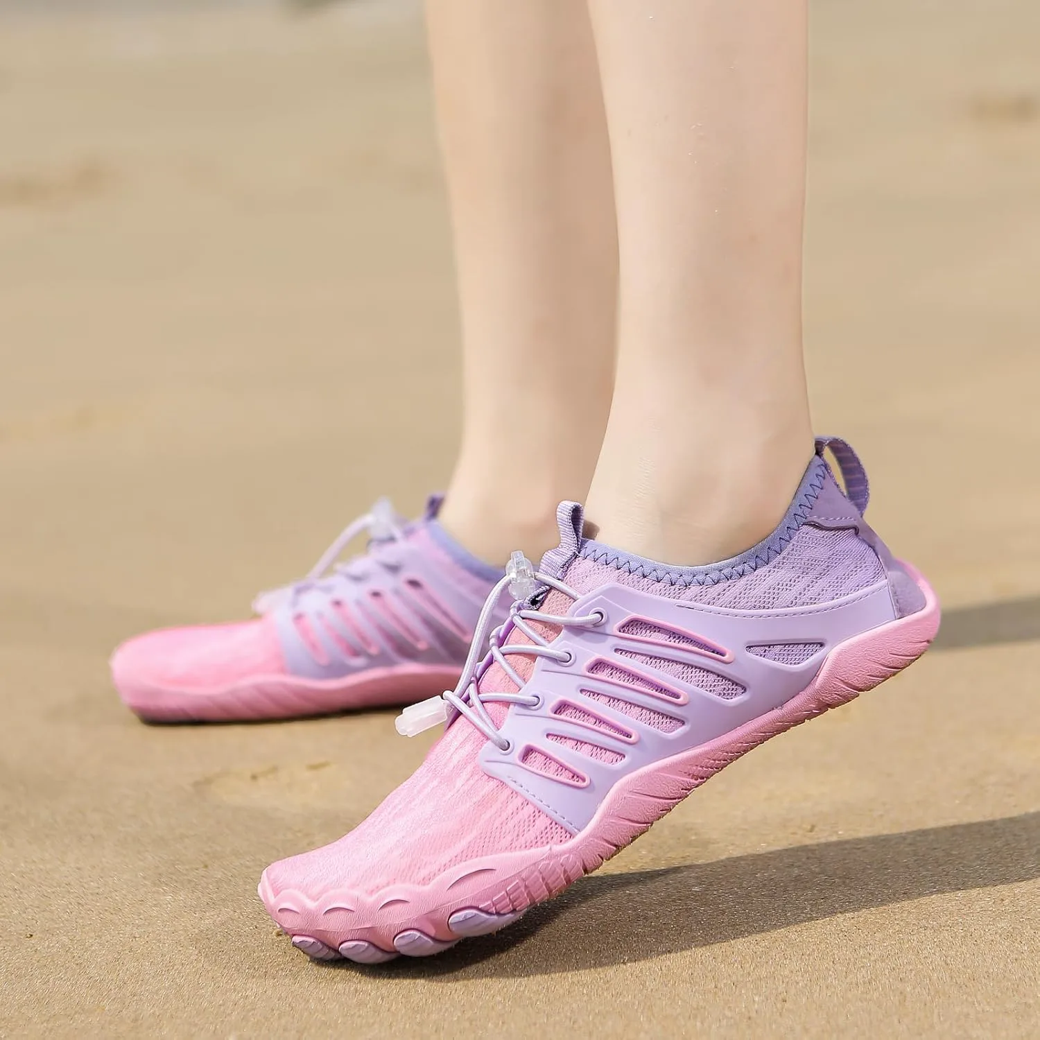Горные ботинки Barefoot для женщин и мужчин, обувь минималистичная с широкой носовой частью, походные кроссовки, спортивные кроссовки для женщин Generic, розовый — фото 2