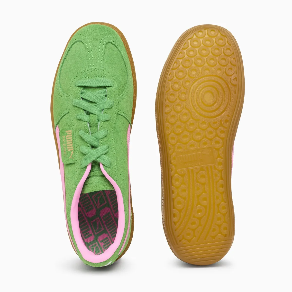 Женские повседневные кеды Palermo Puma, зеленый/розовый — фото 3