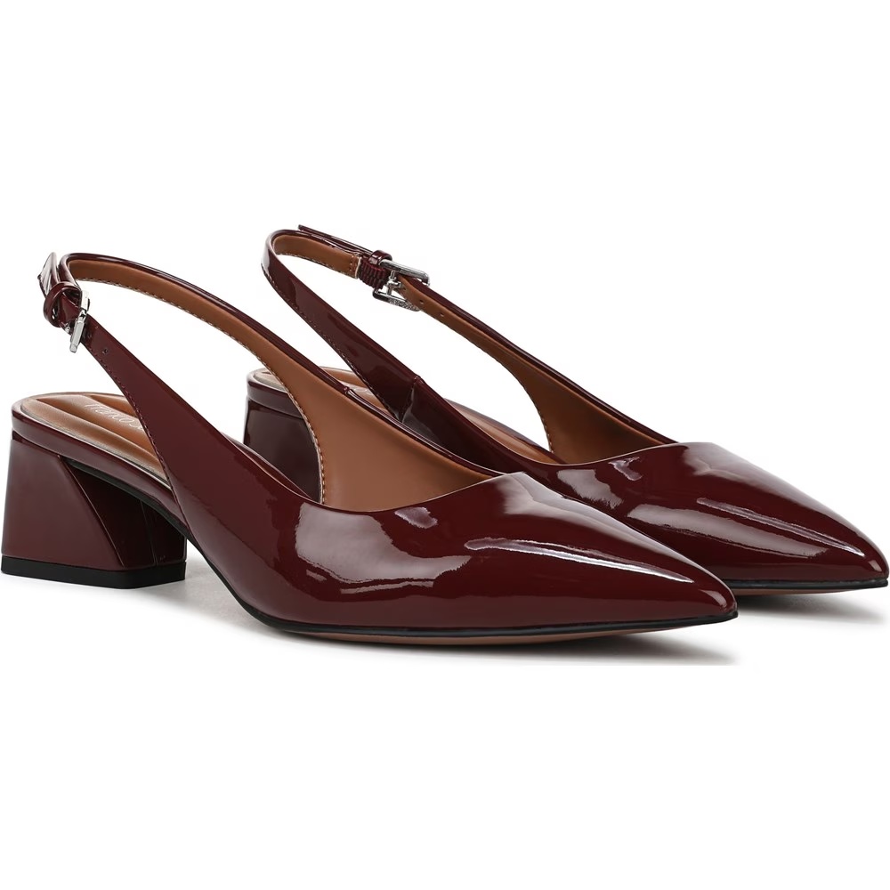 Туфли-лодочки на ремешке Racer slingback pump от Franco Sarto, dark red patent faux leather