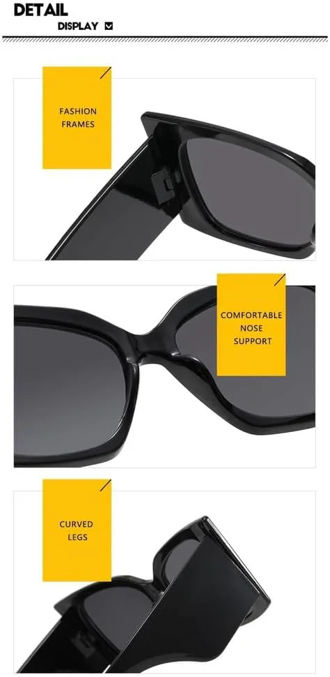 

Ретро-солнцезащитные очки большого размера для женщин и мужчин, винтажные, с толстой оправой и широкими дужками, защита от УФ-излучения UV400 HYYZZC, Leopard Tea