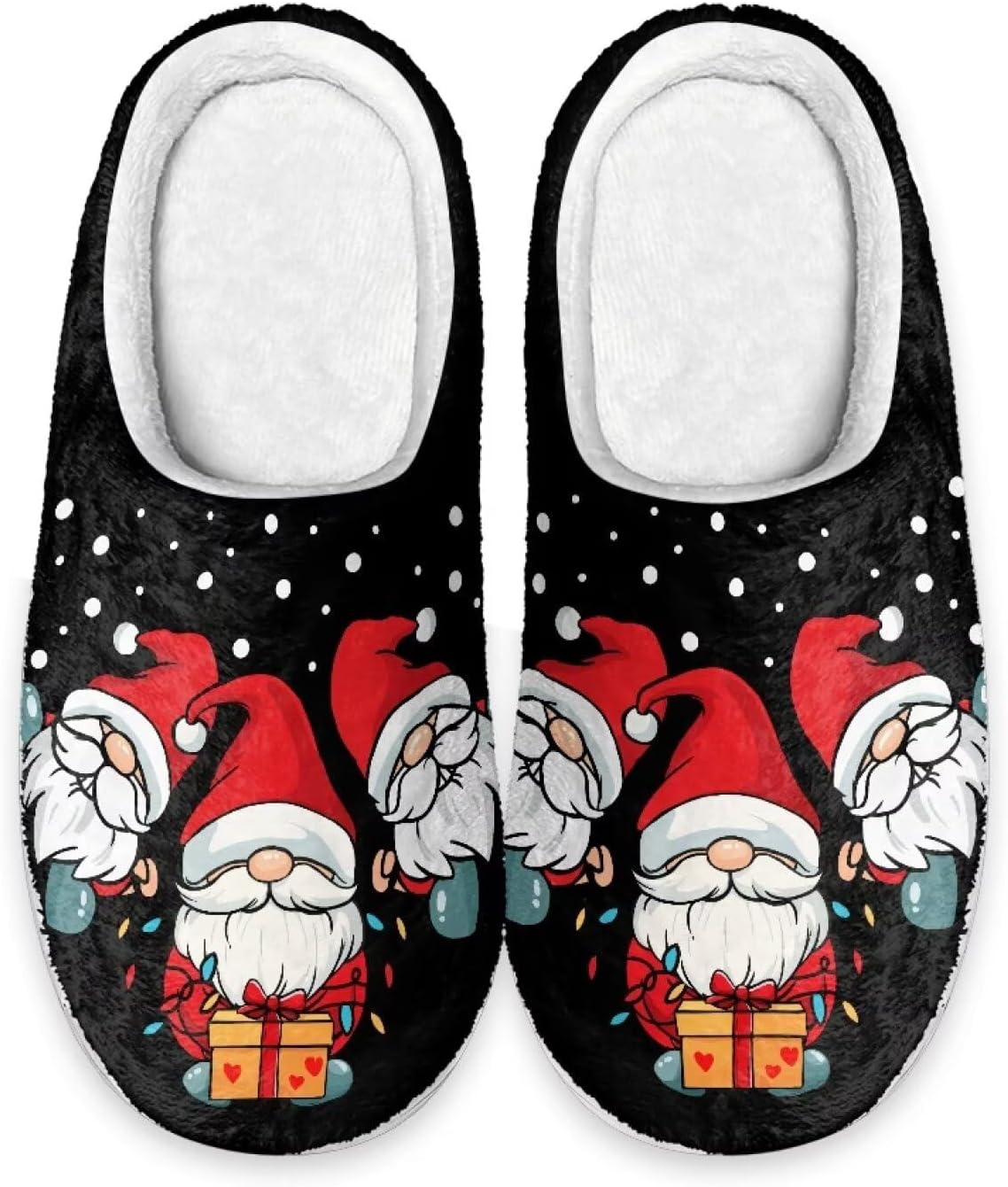 

Мужские и женские нескользящие тапочки, теплые мягкие уютные тапочки из фланели, домашняя обувь для спальни и улицы, размеры 2-12 Zcfygdx, Christmas Three Little People Print